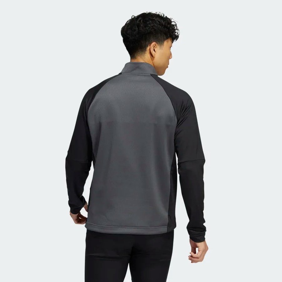 Adidas Colorblock Quarter Zip Pullover Grey