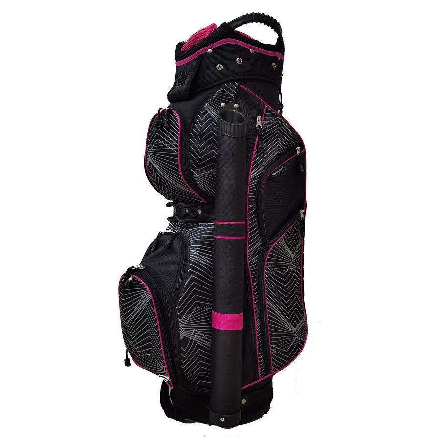 Northern Spirit Full Divider 14 Diamondback Golf Bag black and pink details with white lines