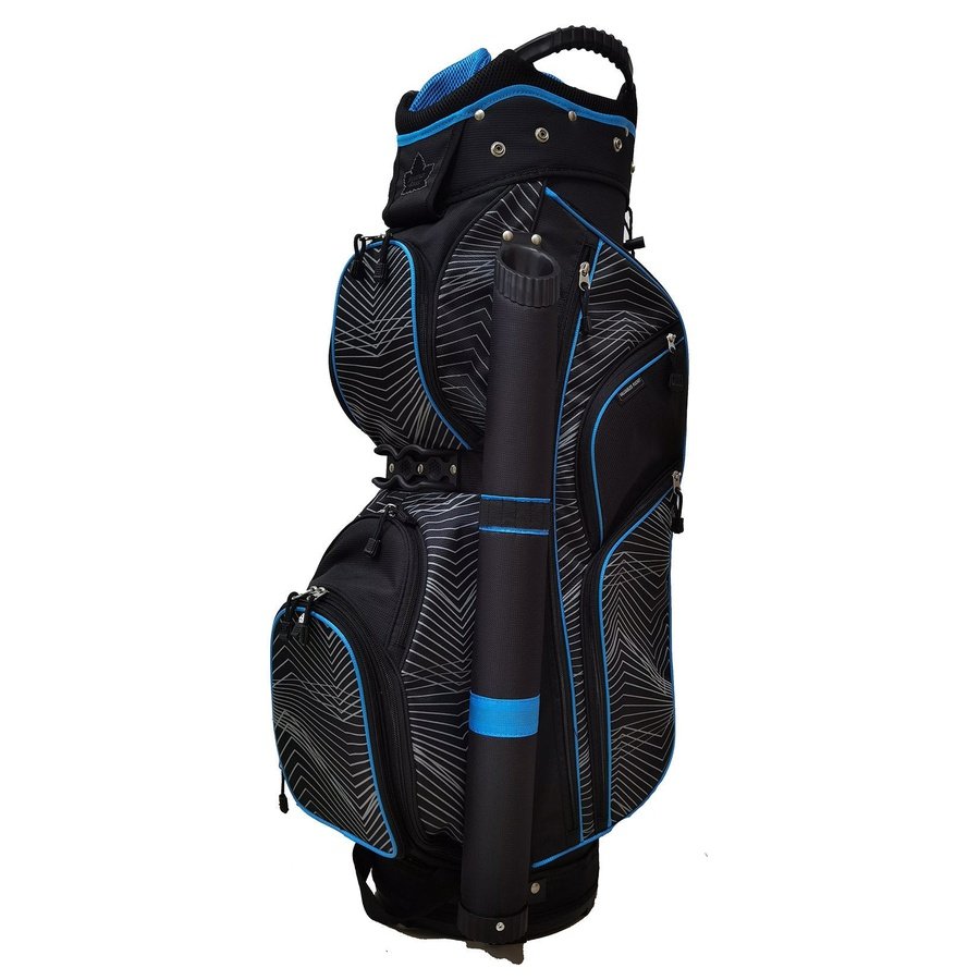 Northern Spirit Full Divider 14 Diamondback Golf Bag black with white lines and blue details