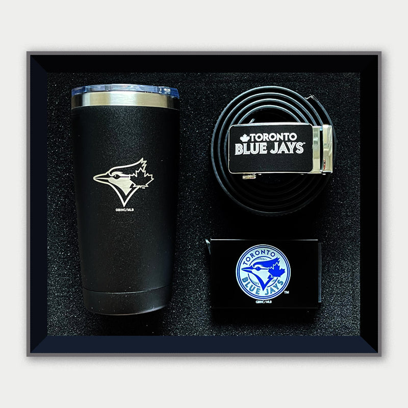 Blue Jays Low Ball, RFID Wallet, Ratchet Belt Gift Set