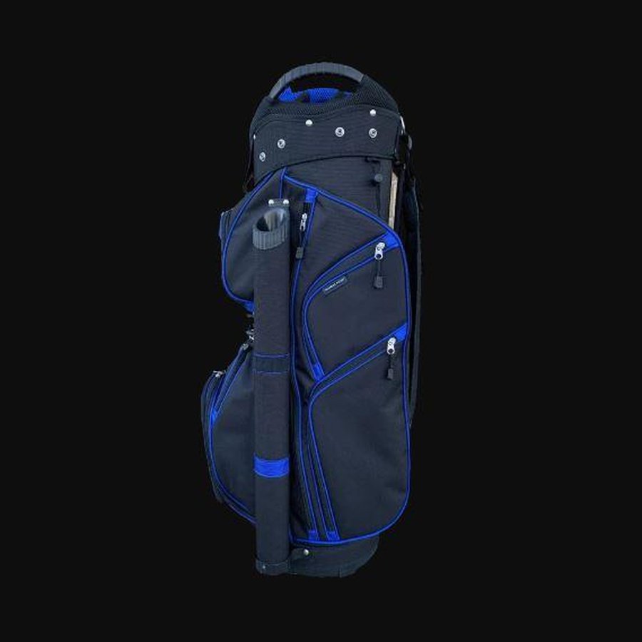 Northern Spirit Full Divider 14 Diamondback Golf Bag black and blue details side view