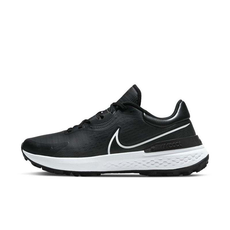 One foot of Nike Men's Infinity Pro 2 Golf Shoes - Black/Dark Smoke sideview