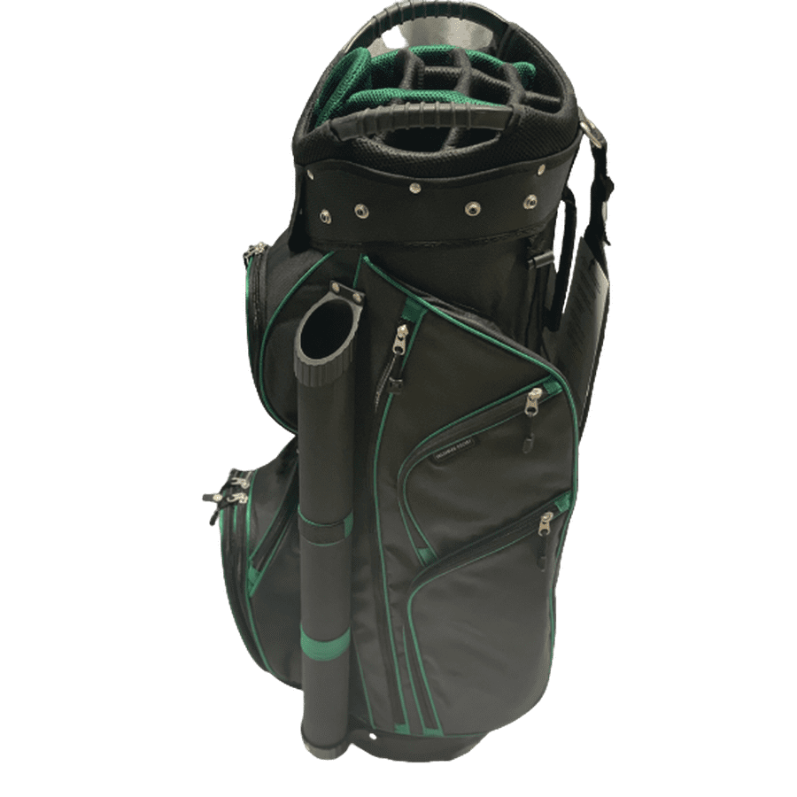 Northern Spirit Full Divider 14 Diamondback Golf Bag black and green details side view