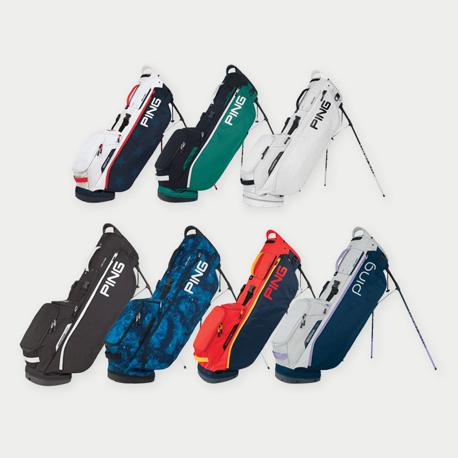 Ping Hooferlite 201 Carry Golf Bag collection over white background