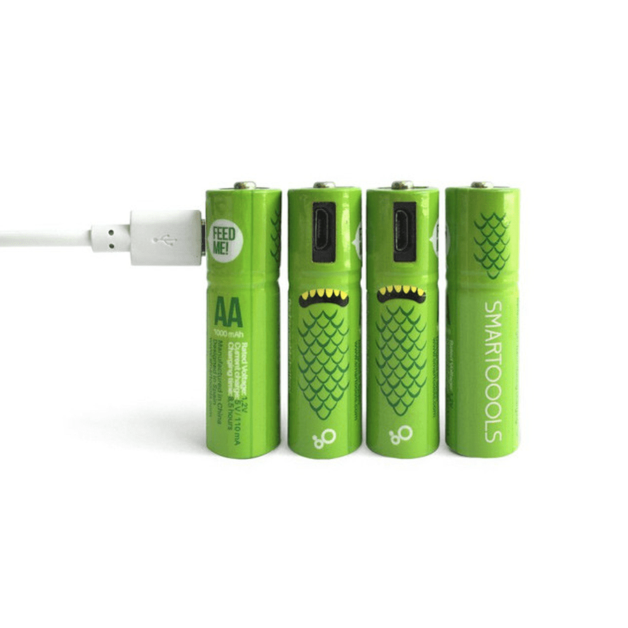 8 or 16-Pack of USB Rechargeable AA & AAA Batteries