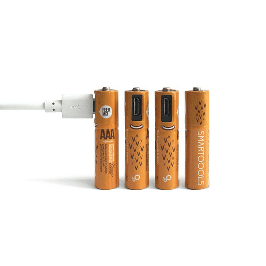8 or 16-Pack of USB Rechargeable AA & AAA Batteries