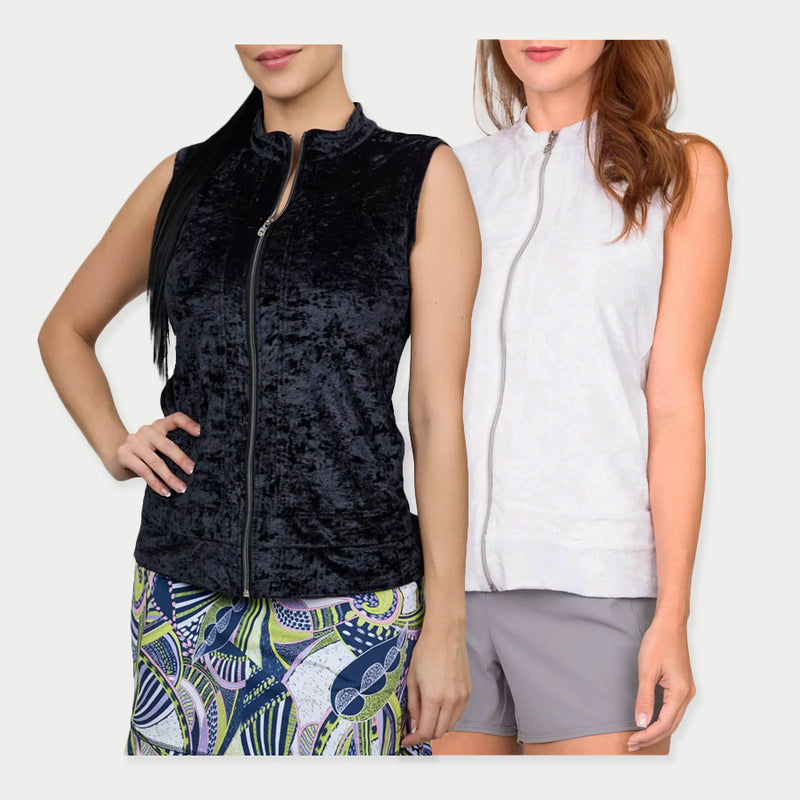 Sofibella Women's UV Staples Crushed Velvet Vest