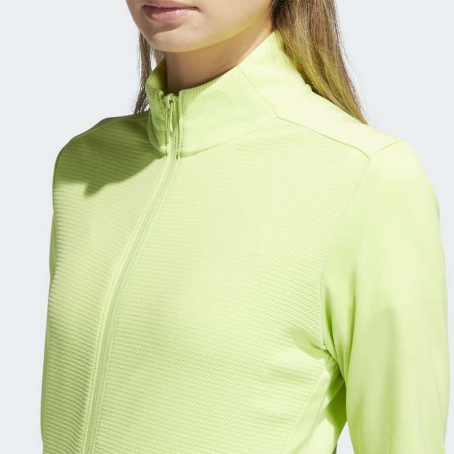Adidas Ladies Textured Full-Zip Jacket - Green