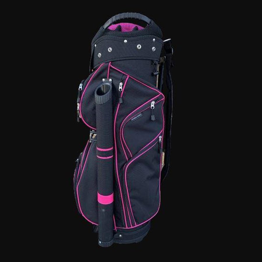 Northern Spirit Full Divider 14 Diamondback Golf Bag black and pink details side view