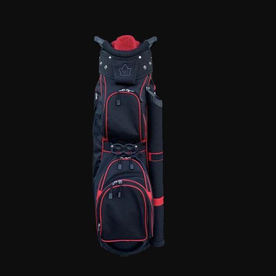 Northern Spirit Full Divider 14 Diamondback Golf Bag black and red details side view