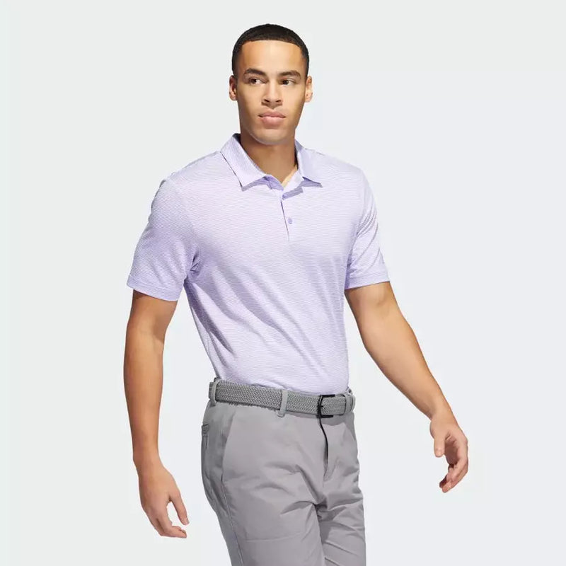 Adidas Ottoman Stripe Polo Shirt - Purple