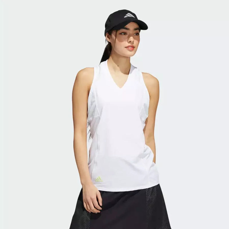 Adidas Ladies HEAT.RDY Sleeveless Polo Shirt White