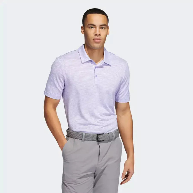 Adidas Ottoman Stripe Polo Shirt - Purple
