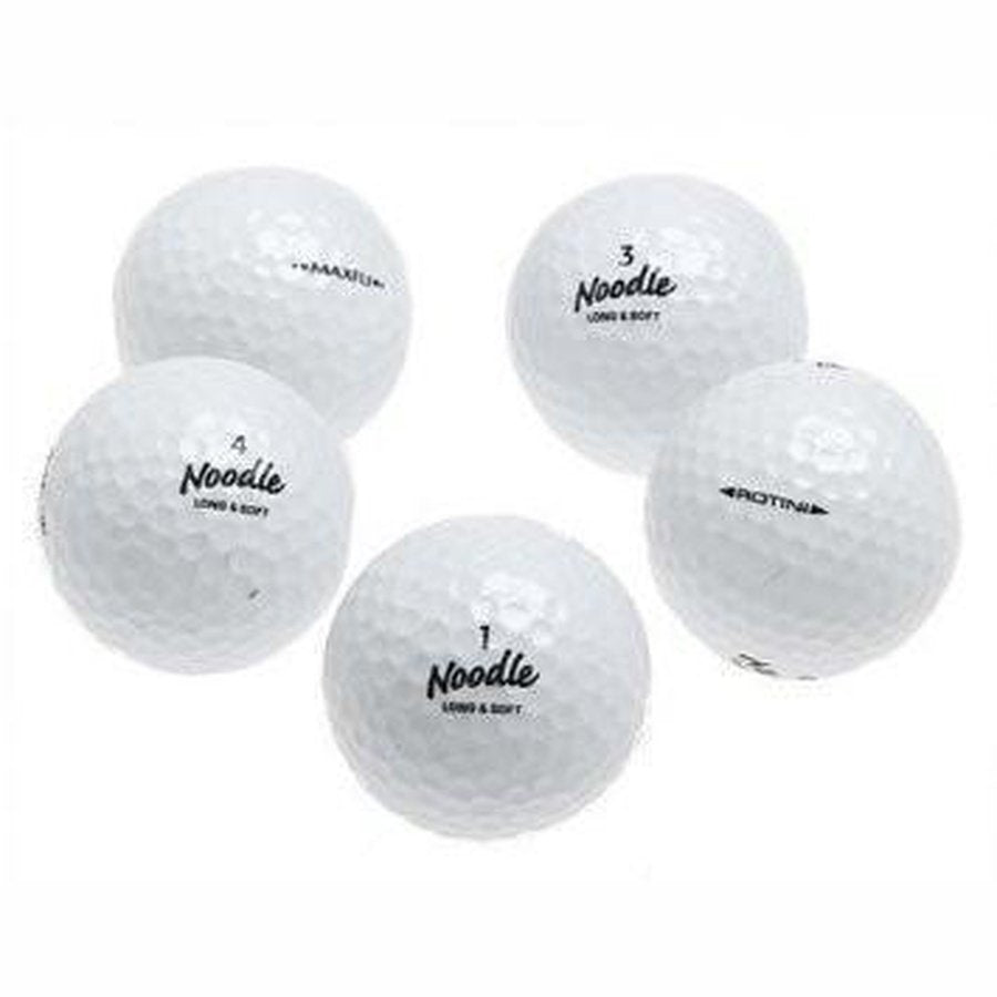 36 Noodle Mix White Golf Balls - Recycled 5A/4A | Free Shipping N