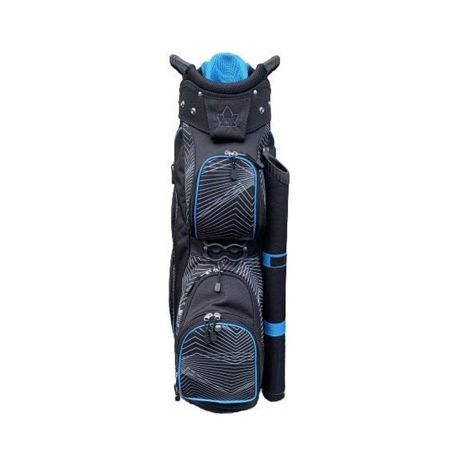 Northern Spirit Full Divider 14 Diamondback Golf Bag black with white lines and blue details